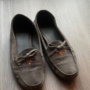 Prada Women's Suede grey Loafers